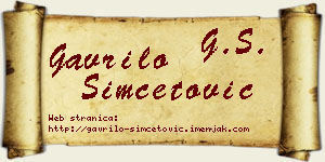 Gavrilo Simčetović vizit kartica
